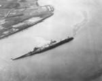 Wreck of light cruiser Oyodo west of Etajima, Hiroshima, Japan, post 28 Jul 1945