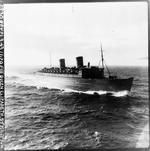 RMS Queen Elizabeth underway in the Atlantic Ocean, 1940s