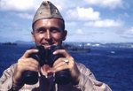 Lieutenant (jg) Carl Jackson aboard Sanborn, circa 1945