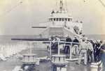 Gunnery practice with a 5-inch gun aboard US Coast Guard cutter Spencer, Atlantic Ocean, circa 1940