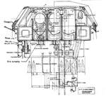 Transverse diagram of a main battery 14-inch gun turret for the Tennessee-class of US battleships