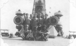 Marine detachment of USS Texas posing at the No. 3 turret, 1914