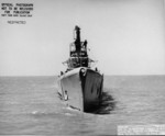 Bow view of USS Whale off Mare Island Navy Yard, Vallejo, California, United States, 21 Apr 1945