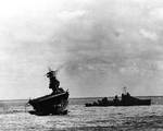 Destroyer Balch guarded Yorktown as the carrier was being abandoned, 4 Jun 1942, photo 1 of 2