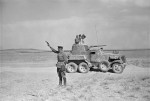 Soviet BA-10 armored car in a desert in Iran, circa 1941