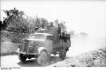 Kfz. 305 Blitz truck transporting German troops, Italy, 1944