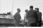 German anti-aircraft gunners near a SdKfz. 251 halftrack vehicle for field medics, Russia, Jun 1941, photo 2 of 2