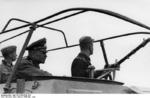 German General Heinz Guderian in a SdKfz. 251/3 halftrack vehicle, France, May 1940, photo 4 of 6