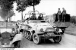 German General Heinz Guderian in a SdKfz. 251/3 halftrack vehicle, France, May 1940, photo 6 of 6