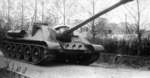 SU-100 tank destroyer at Uralmash, Sverdlovsk, Russia, circa 1945