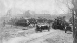 Japanese Renault Otsu-Gata light tanks and Type 97 motorcycles, Kurume, Fukuoka Prefecture, Japan, circa late 1930s