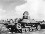 Japanese Type 97 Te-Ke tankette on the Gazelle Peninsula, New Britain, Solomon Islands, 1945