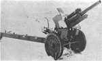 Russian 122 mm Howitzer M1938 (M-30) field gun at rest, circa 1940s