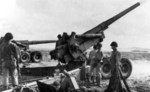 United States Army 155mm Gun M1 crew training in England, United Kingdom, date unknown