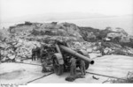 German 21 cm Mrs 18 heavy howitzer and crew, Lapland, Norway or Finland, 1943