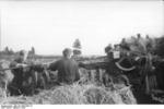 German Luftwaffe crew cleaning the barrel of an 8.8 cm FlaK anti-aircraft gun, Russia, 1942, photo 1 of 2