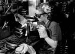 Female worker at the John Inglis and Company factory for Bren guns in Toronto, Canada, 1940s