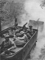 US 75mm gun on exercise, Tennessee, United States, Jun 1941