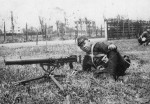 Japanese naval infantryman with Type 92 machine gun, circa 1940s