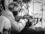 Finnish soldier with a LS/26 light machine gun, Finland, Feb 1940