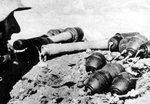 German soldier with Model 39 Eihandgranate and Model 24 Stielhandgranate grenades, circa 1940s