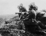 Polish Schwarzlose MG M.07/12 machine gun crew at the Battle of Radzymin, Poland, Aug 1920