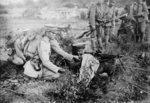 Japanese troops training with a Type 11 light machine gun, Dec 1924