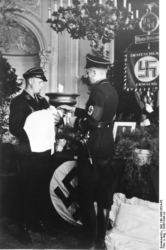 Baptism of a child born to a Lebensborn member, Germany, 1936, photo 3 of 4