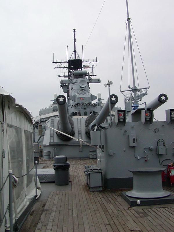 Battleship New Jersey's aft turret, 14 Jun 2004, photo 1 of 4