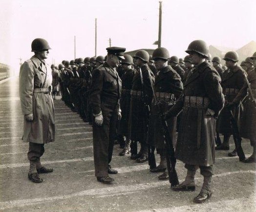 Dwight Eisenhower reviewing troops in England, United Kingdom, 15 May 1944