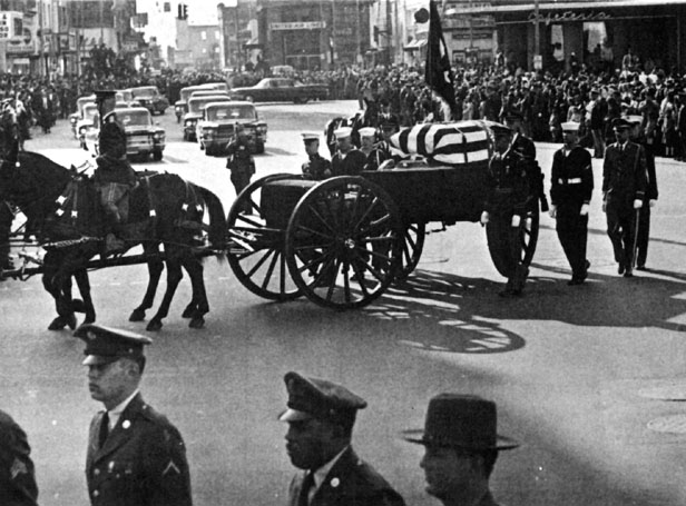 Funeral procession of Douglas MacArthur in Norfolk, Virginia, United States, 9 Apr 1964