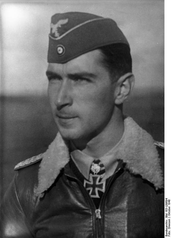 Portrait of Major Werner Mölders, Oct 1940; note Knight's Cross of the Iron Cross with Oak Leaves medal