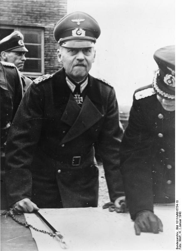 German officers briefing Field Marshal Rundstedt on the coastal defenses on the French coast, Jan 1943