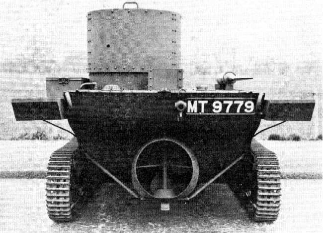 Rear view of a Vickers-Carden-Loyd A4E12 Light Amphibious Tank, 1930s