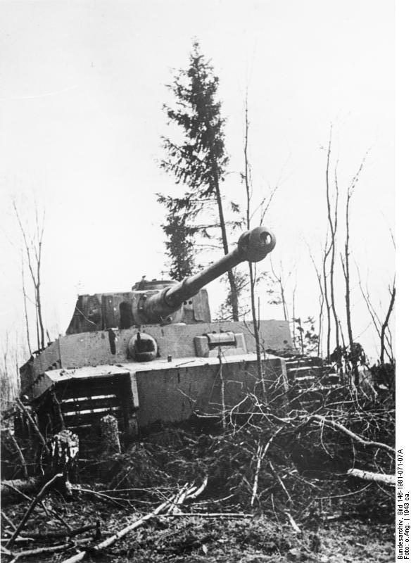 German Tiger I heavy tank near Leningrad, Russia, circa 1943