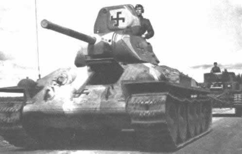 Soviet-built T-34 tank in Finnish service, Finland, circa 1940s