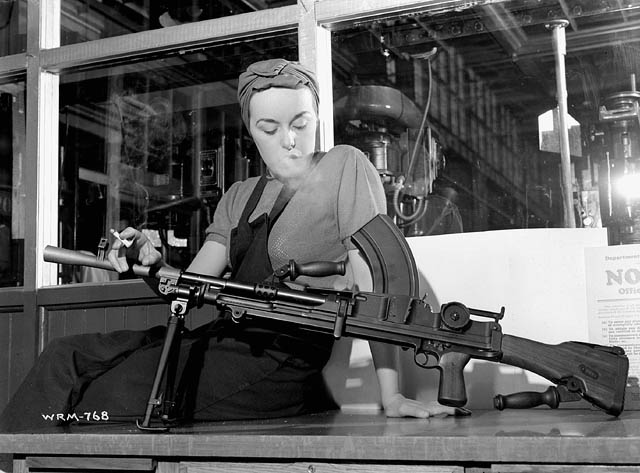 Veronica 'Ronnie' Foster at the John Inglis and Company factory for Bren guns in Toronto, Canada, 1940s